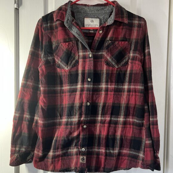 Legendary Whitetails Tops - Legendary White Tails Flannel Shirt Women’s MD Red Black Check